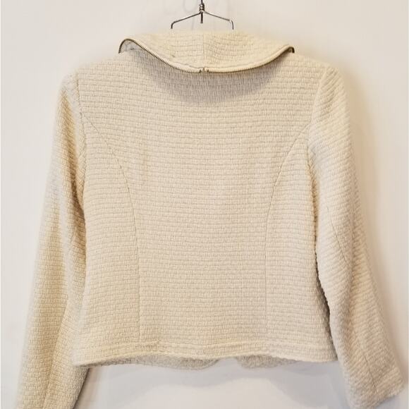 Trenz By Theresa Ivory Suit Jacket Blazer Long Sleeve Zipper Closer Women Size M - Picture 6 of 8